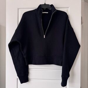 Reformation Black Quarter Zip Women's Sweatshirt